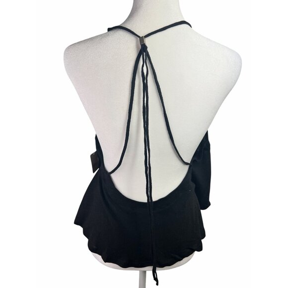 Free People Black Long Weekend Knit Halter Tank - Picture 9 of 11